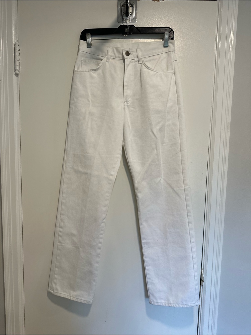 EUC VTG 80s Lee White USA Straight Leg Jeans 30x32 High Rise Cotton Workwear.